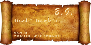 Biczó István névjegykártya